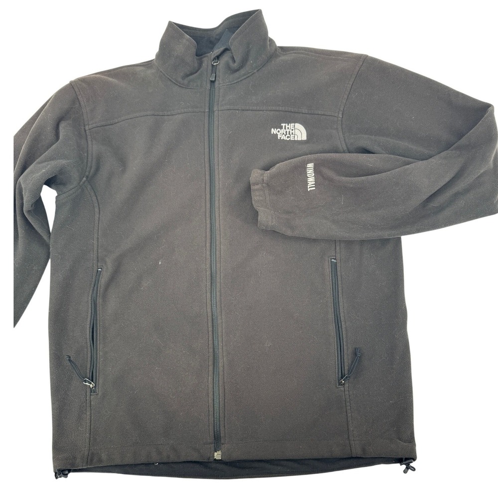 The North Face Jacket Mens Large Black WindWall Fleece Full Zip Outdoor Hiking